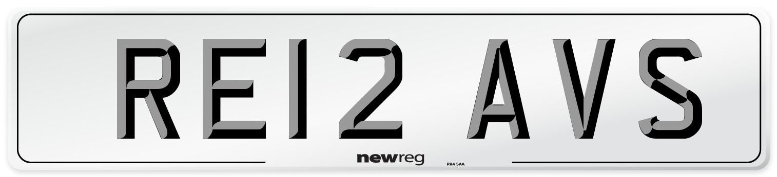 RE12 AVS Number Plate from New Reg